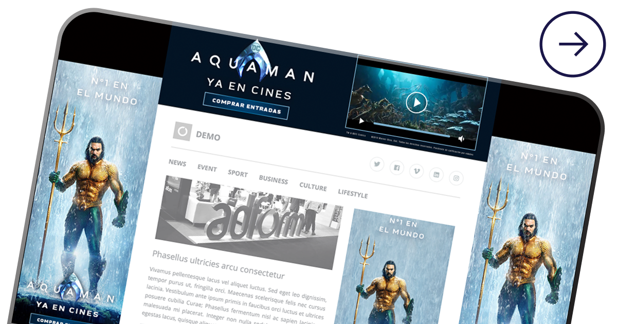 Creative Preview of Takeover ad for Aquaman